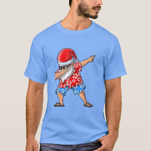 Dabbing Santa Christmas In July Funny Men Tropical T-Shirt