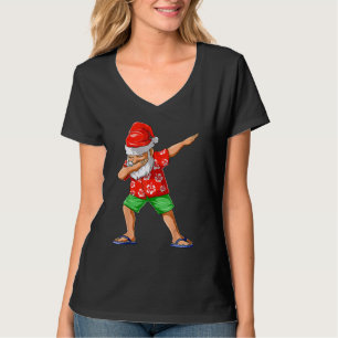 Dabbing Santa Christmas In July Party Hawaiian San T-Shirt