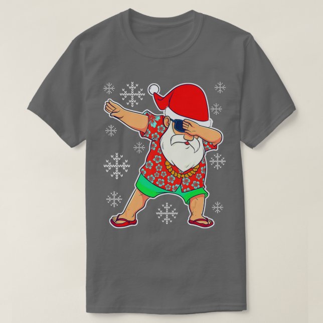Dabbing Santa Christmas Summer Tropical Hawaiian X T-Shirt (Design Front)
