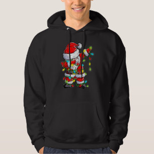 Dabbing Santa Christmas Tree Lights Happy Xmas 3 Hoodie
