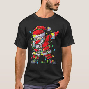 Dabbing Santa Christmas Tree Lights Xmas Gifts Boy T-Shirt