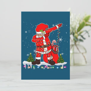 Dabbing Santa Christmas Tree Lights Xmas Gifts Boy Thank You Card