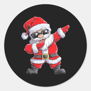 Dabbing Santa Claus Christmas Boys Men Fun Xmas Da Classic Round Sticker