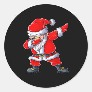 Dabbing Santa Claus Christmas Boys Men Funny Xmas  Classic Round Sticker