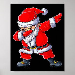 Dabbing Santa Claus Christmas Boys Men Funny Xmas  Poster