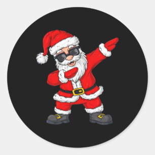 Dabbing Santa Claus Christmas Dab Boys Girls Kids  Classic Round Sticker