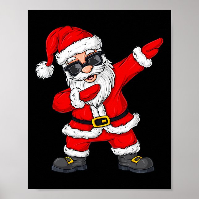 Dabbing Santa Claus Christmas Dab Boys Girls Kids  Poster (Front)