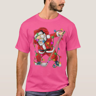 Dabbing Santa Claus Christmas Funny golf Golfer Sa T-Shirt