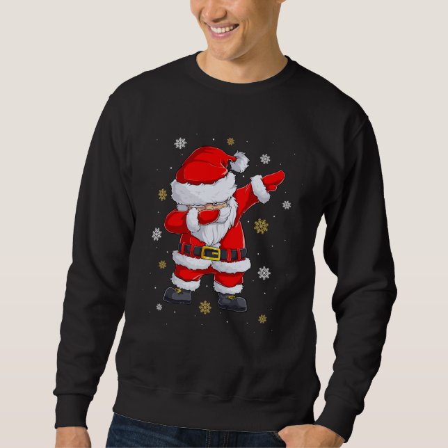Dabbing Santa Claus Christmas Kids Boys Girls Xmas Sweatshirt (Front)