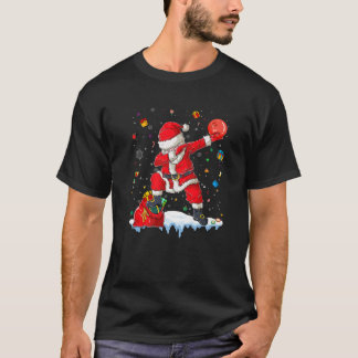 Dabbing Santa Claus Christmas Lights Merry Xmas Co T-Shirt