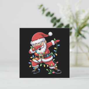 Dabbing Santa Claus Funny Christmas Lights Holiday Card