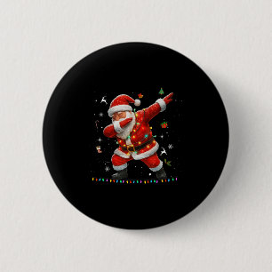 Dabbing Santa Claus Light Christmas Boys Men Funny 6 Cm Round Badge