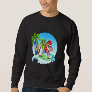 Dabbing Santa Claus Surfing Summer Christmas In Ju Sweatshirt