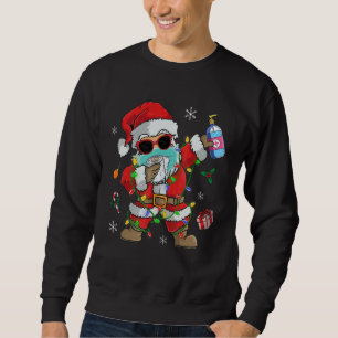 Dabbing Santa Claus With Christmas Light Merry Chr Sweatshirt