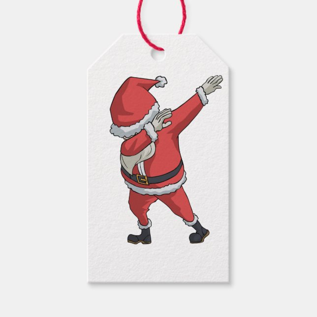 Dabbing Santa Clause Christmas Gift Tags (Front)