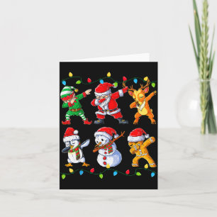 Dabbing Santa Elf Friends Christmas Boys Girls Men Card