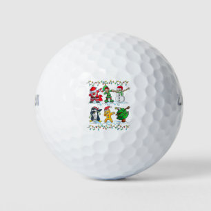 Dabbing Santa Elf Friends Christmas Boys Girls Men Golf Balls