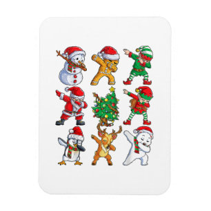 Dabbing Santa Elf Friends Christmas Boys Girls Men Magnet