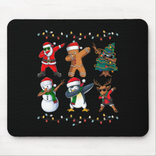 Dabbing Santa Elf Friends Christmas Boys Girls Men Mouse Pad