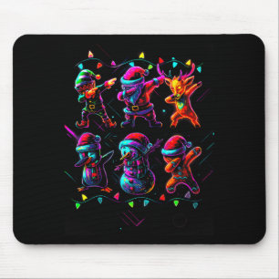 Dabbing Santa Elf Friends Christmas Boys Girls Men Mouse Pad