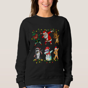 Dabbing Santa Elf Friends Christmas Boys Girls Men Sweatshirt