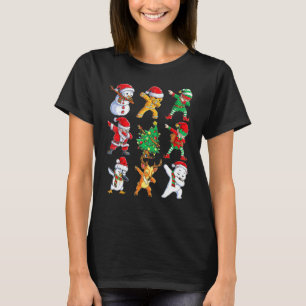 Dabbing Santa Elf Friends Christmas Boys Girls Men T-Shirt