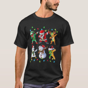 Dabbing Santa Elf Friends Christmas Boys Girls Men T-Shirt