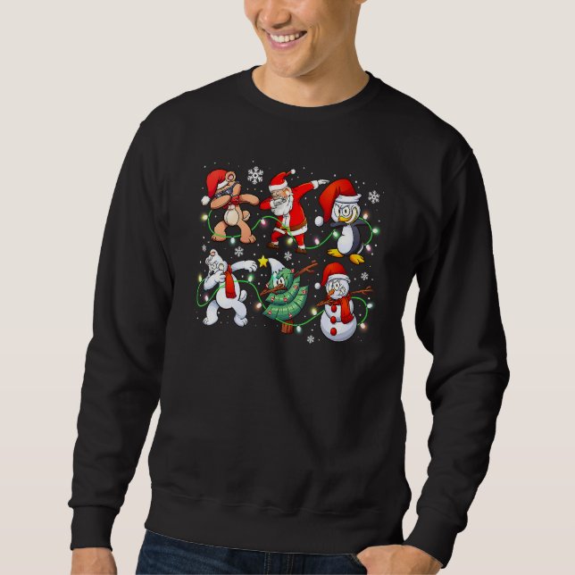 Dabbing Santa Elf Friends Christmas Boys Men   Xma Sweatshirt (Front)