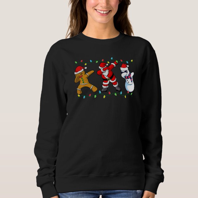 Dabbing Santa Elf Friends Christmas Boys Men  Xmas Sweatshirt (Front)