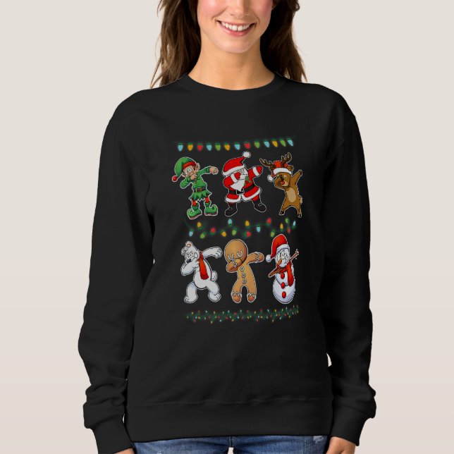 Dabbing Santa Elf Friends Christmas Boys Men  Xmas Sweatshirt (Front)