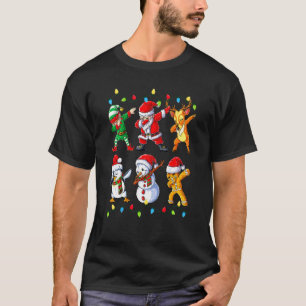 Dabbing Santa Elf Friends Christmas Family Costume T-Shirt