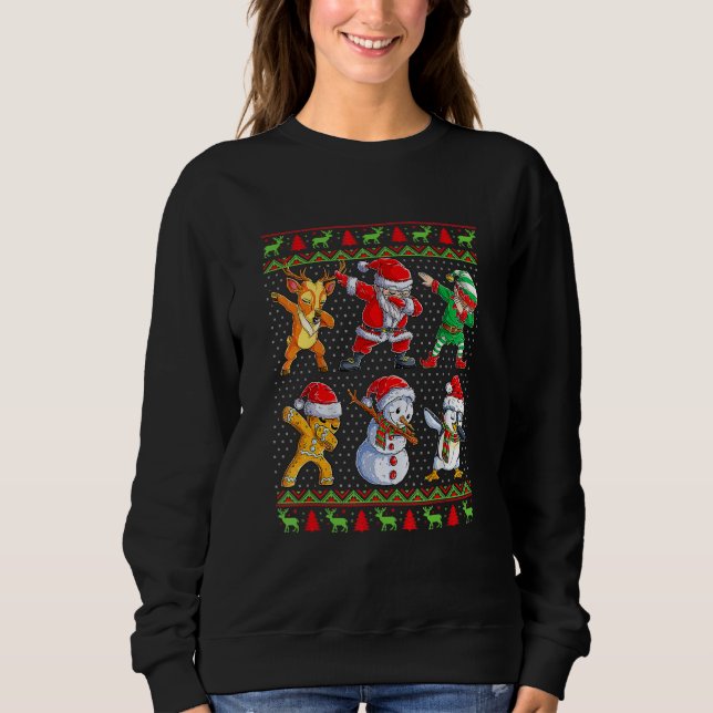 Dabbing Santa Elf Friends Christmas Holiday Boys G Sweatshirt (Front)