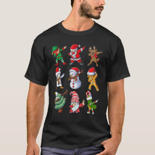 Dabbing Santa Elf Friends Christmas Kids Boys Gnom T-Shirt