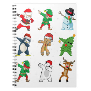 Dabbing Santa Elf Friends Christmas Kids Boys Men Notebook