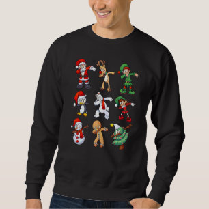 Dabbing Santa Elf Friends Christmas Kids Boys Men  Sweatshirt