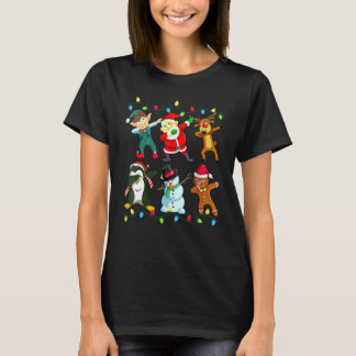 Dabbing Santa Elf Friends Christmas Kids Boys Men  T-Shirt