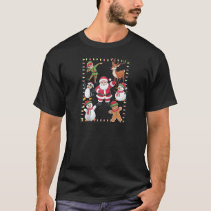 Dabbing Santa Elf Friends Christmas Squad Pajama P T-Shirt