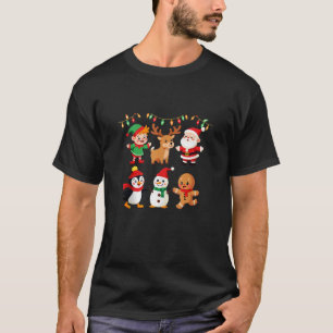 Dabbing Santa Elf Friends Christmas Squad Pajama T T-Shirt
