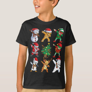 Dabbing Santa Elf Friends Christmas T-Shirt