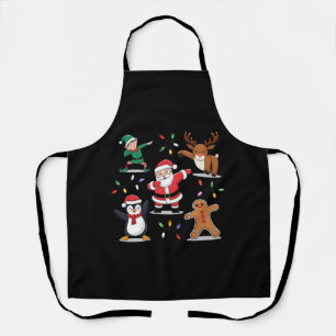 Dabbing Santa Elf Friends Christmas Xmas Dab Apron