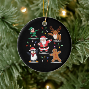 Dabbing Santa Elf Friends Christmas Xmas Dab Ceramic Tree Decoration