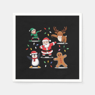 Dabbing Santa Elf Friends Christmas Xmas Dab Napkin