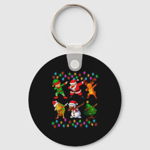 Dabbing Santa Elf Friendship Christmas Boys Kids X Key Ring