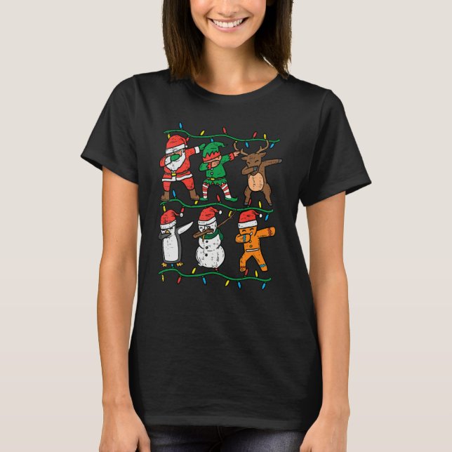 Dabbing Santa Elf Penguin Xmas Christmas Boys Kids T-Shirt (Front)