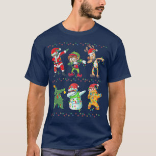 Dabbing Santa Elf Reindeer Dab Xmas PJs Christmas T-Shirt