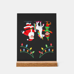 Dabbing Santa Elf Unicorn Christmas Kids Boys Men  Acrylic Sign