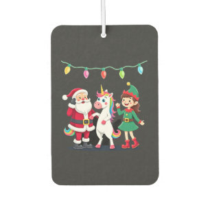 Dabbing Santa Elf Unicorn Christmas Kids Boys Men Car Air Freshener