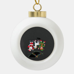 Dabbing Santa Elf Unicorn Christmas Kids Boys Men  Ceramic Ball Christmas Ornament
