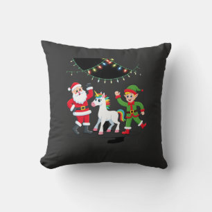 Dabbing Santa Elf Unicorn Christmas Kids Boys Men  Cushion