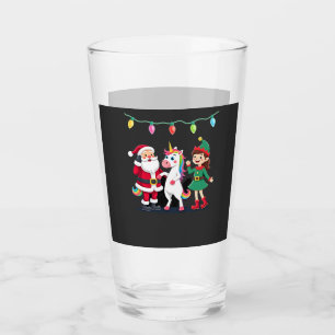 Dabbing Santa Elf Unicorn Christmas Kids Boys Men  Glass